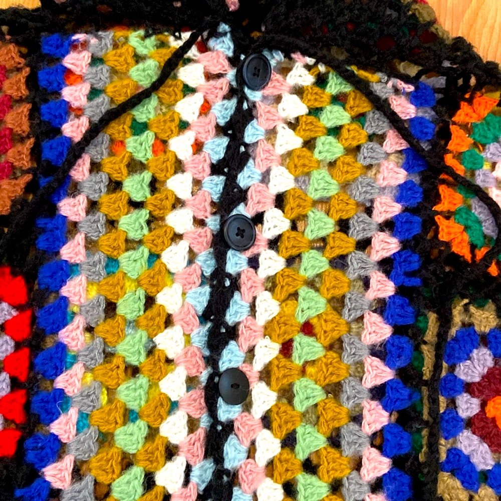 ♥️ 3 X HOST PICK ♥️ SAACHI granny square duster with hood S/M - Picture 5 of 8